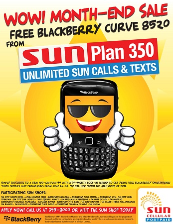 Sun Cellular offers free BlackBerry Curve 8520