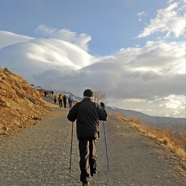 Iranian President Hassan Rouhani hiking