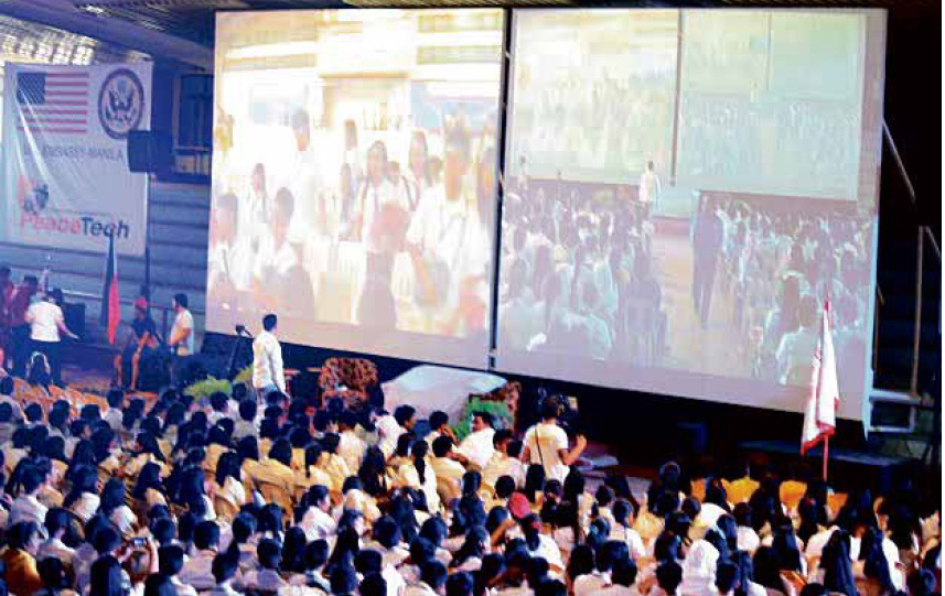 BRIDGES Through giant screens during EPIC (Empowerment for Peace through Information and Communication), the video conference held by the US Embassy in Manila and Philippine nongovernment organization PeaceTech Inc., “enemies” in Cotabato City and Zamboanga City are connected and begin to understand the opposing sides of war. CONTRIBUTED PHOTO
