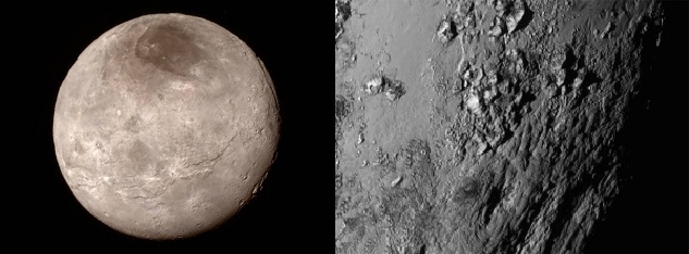 This Tuesday, July 14, 2015 image provided by NASA on Wednesday shows Pluto's largest moon, Charon, made by the New Horizons spacecraft. (NASA/JHUAPL/SwRI via AP)