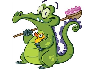DISNEY'S NEW MOBILE GAME. Walt Disney Co. shows a new mobile game character, "Swampy," an animated alligator whose bizarre quest in the 99-cent iPhone game "Where's My Water?" is to keep clean. The Walt Disney Co. has used mobile games to promote its movies and hopes "Swampy" makes it to the big screen someday. AP