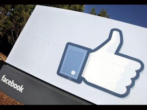 A file photo shows the Facebook "like" icon displayed outside of Facebook's headquarters in Menlo Park, California. AP