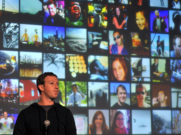 Facebook CEO Mark Zuckerberg speaks at an event at Facebook's headquarters office in Menlo Park, California, on January 15, 2012. Today, Facebook announced the limited beta release of Graph Search, a feature that will create a new way for people to navigate connections and search social networks. AFP /  JOSH EDELSON