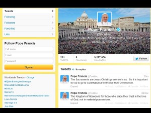 Screengrab from Pope Francis's Twitter account