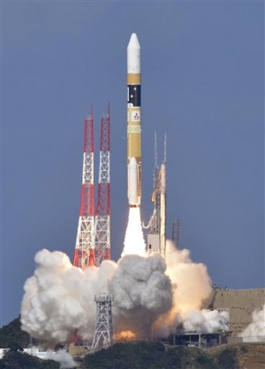 An H2-A rocket carrying a weather satellite lifts off from a launching pad at Tanagashima Space Center in Tanegashima, southern Japan, Tuesday, Oct. 7, 2014.  AP