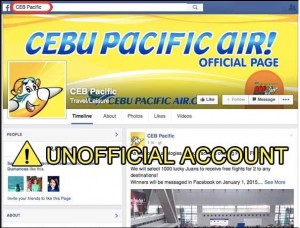 Screengrab from Cebu Pacific official facebook account