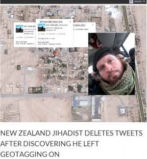 A screen grab of the iBrabo report on the Jihadist who mistakenly revealed his location in Syria because of his geotagged Twitter posts