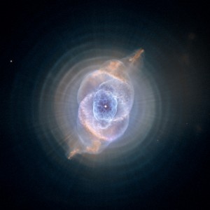 This image made by the NASA/ESA Hubble Space Telescope shows NGC 6543, the Cat's Eye Nebula. The Hubble Space Telescope, one of NASA'S crowning glories, marks its 25th anniversary on Friday, April 24, 2015. With more than 1 million observations, including those of the farthest and oldest galaxies ever beholden by humanity, no man-made satellite has touched as many minds or hearts as Hubble.  (NASA, ESA, HEIC, Hubble Heritage Team (STScI/AURA) via AP)