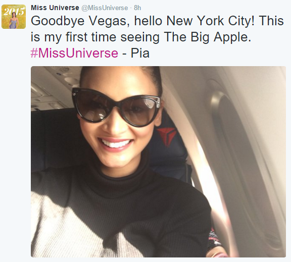 Pia Wurtzbach has taken over Miss Universe's social media pages. SCREENGRAB FROM MISS UNIVERSE'S TWITTER ACCOUNT