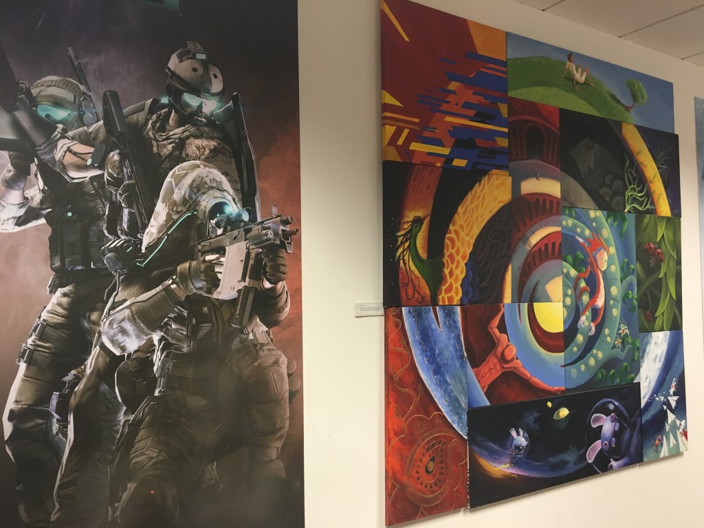 Art works displayed along the hallways of Ubisoft Singapore studio