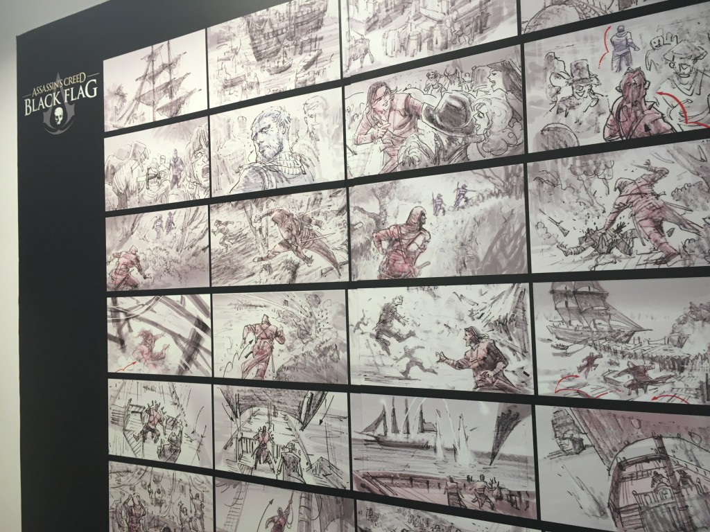 Story board of Assassin's Creed Black Flag also on display