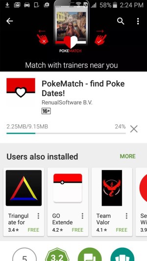 SCREENGRAB from PokeMatch dating app