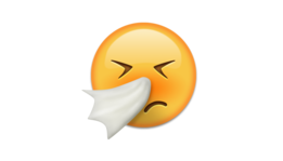 Sneezing emoji. SCREENGRAB from Emojipedia