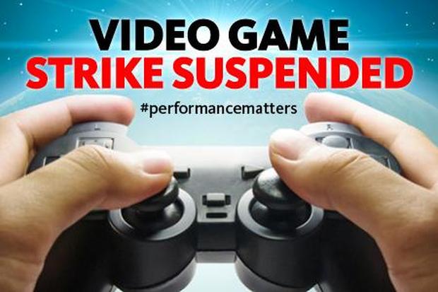 Video game strike suspended