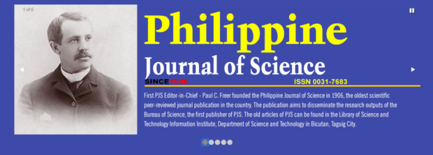 Free articles available for download on Philippine science journal site