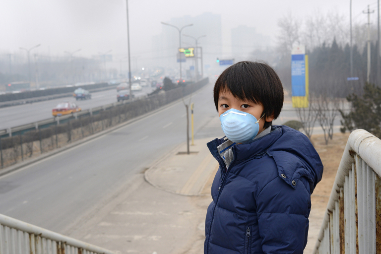chinese boy pollution mask