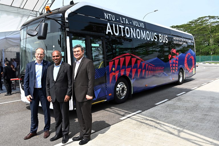 Volvo unveils driverless electric bus in Singapore