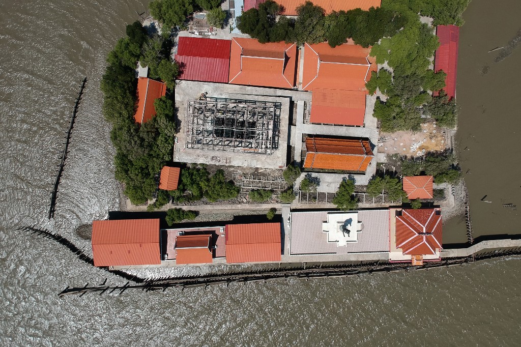 Against the tide: Thai 'floating temple' defies coastal erosion