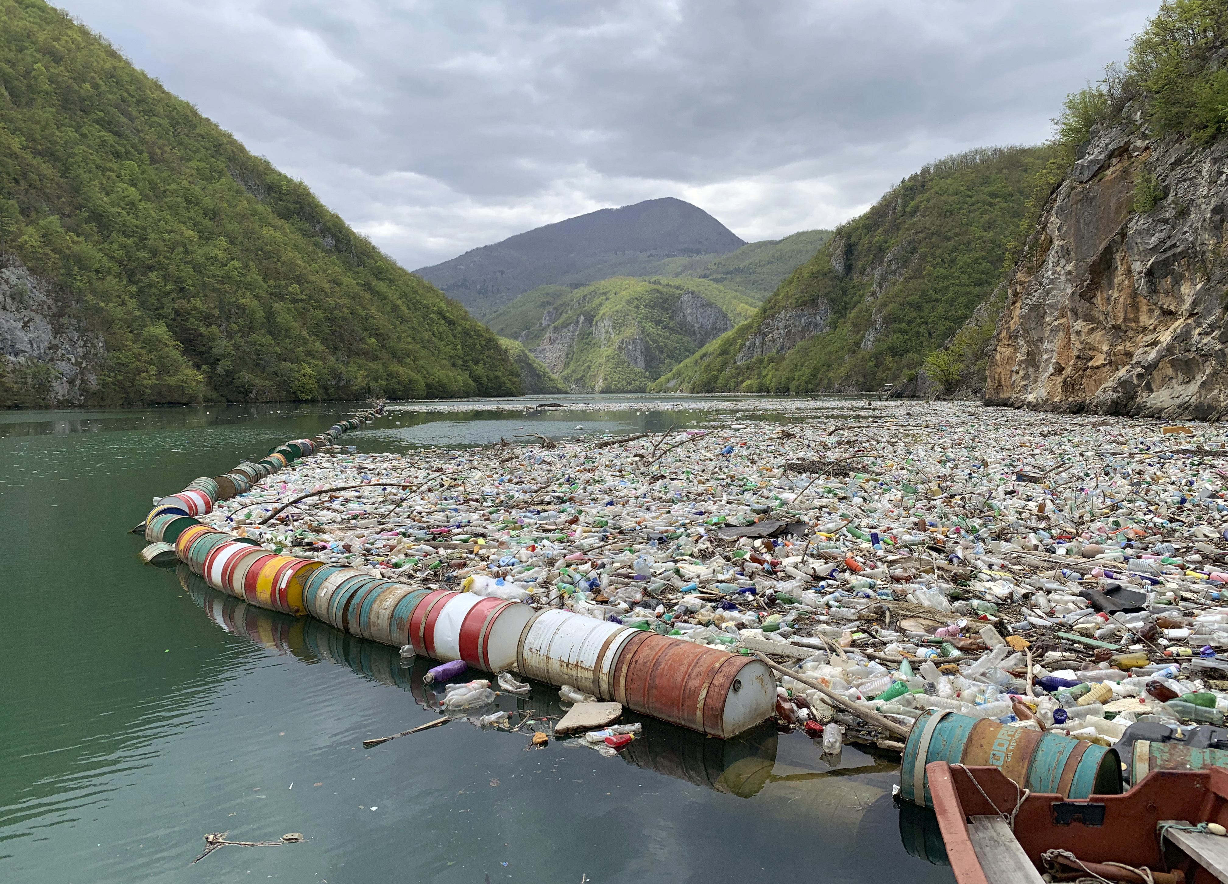 Garbage clogs once crystal clear Bosnia rivers amid neglect
