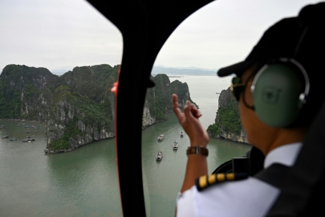 ha long bay, helicopter