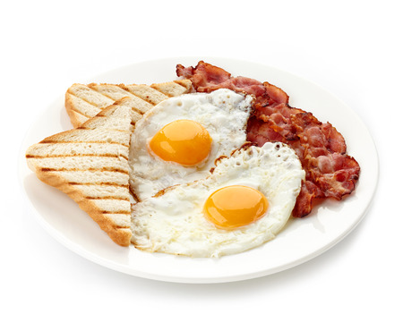 eggs bacon bread breakfast