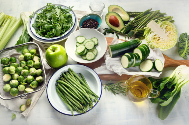 Green vegetables for healthy cooking