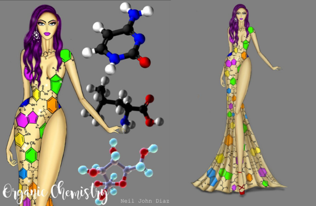 LOOK: Kabankalan teacher-designer creates stunning Science-inspired digital fashion illustrations