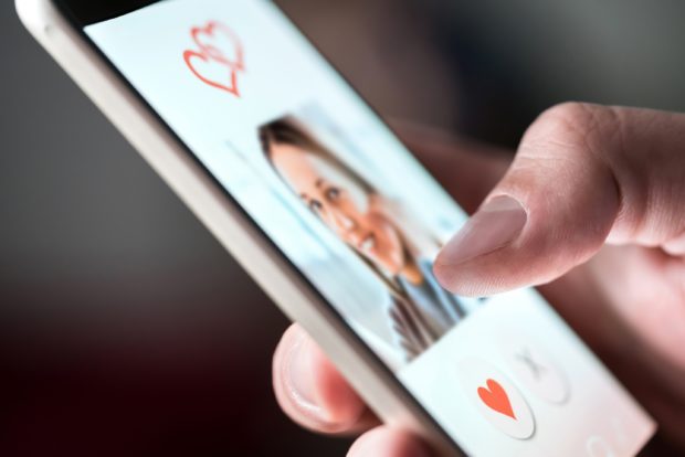 Online dating app in smartphone