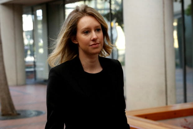 FILE PHOTO: Former Theranos CEO Elizabeth Holmes arrives for a hearing at a federal court in San Jose
