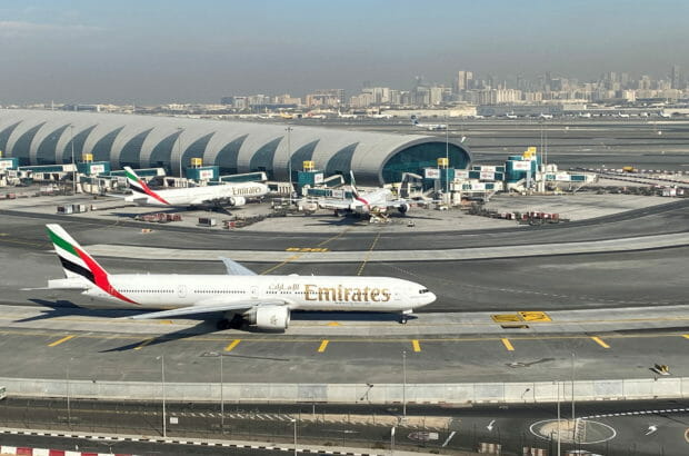 FILE PHOTO: Emirates airliners are seen on the tarmac in a general view of Dubai International Airport in Dubai, United Arab Emirates January 13, 2021. REUTERS/Abdel Hadi Ramahi/File Photo