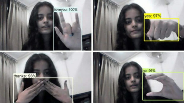 Indian student AI sign language