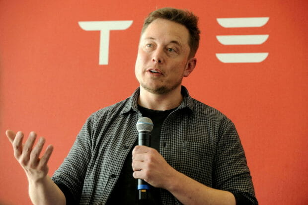 FILE PHOTO: Founder and CEO of Tesla Motors Elon Musk speaks during a media tour of the Tesla Gigafactory, which will produce batteries for the electric carmaker, in Sparks, Nevada, U.S. July 26, 2016.  REUTERS/James Glover II/File Photo