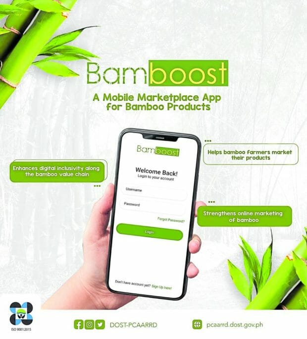 Poster of B Bamboost app. STORY: App eyed to help sell bamboo products