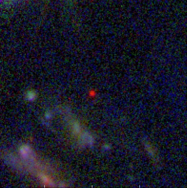 This usdated image courtesy of the Niels Bohr Institute, University of Copenhagen shows a Webb Space Telescope image of the oldest galaxy ever observed by nearly 100 million years, called GLASS-z13. The galaxy dates to just 300 million years after the big bang. - Just a week after its first images were shown to the world, the James Webb Space Telescope may have found the earliest known galaxy in the universe, a scientist who analyzed the data said Wednesday. Known as GLASS-z13, the galaxy dates back to 300 million years after the Big Bang, about 100 million years earlier than previously oldest known, Rohan Naidu of the Harvard Center for Astrophysics told AFP. "We're potentially looking at the most distant starlight that anyone has ever seen," he said.