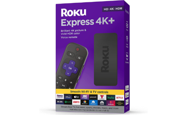 Roku Express 4K+ | Streaming Media Player HD/4K/HDR with Smooth Wireless Streaming and Roku Voice Remote with TV Controls
