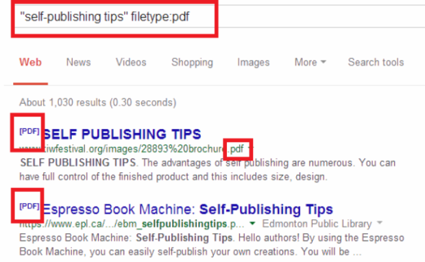 This is how to look for specific file types on Google.