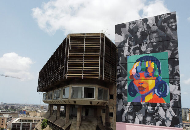 Artists give new life to Ivory Coast's neglected 'Pyramid', in Abidjan