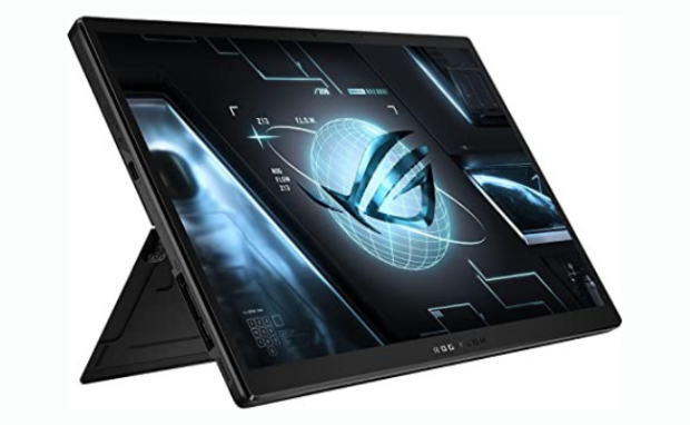 Image of the Asus ROG Flow Z13 laptop, highlighting its flexible 360-degree touchscreen display.