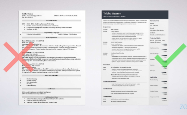 Close-up of a resume with highlighted keywords and skills for the digital job market