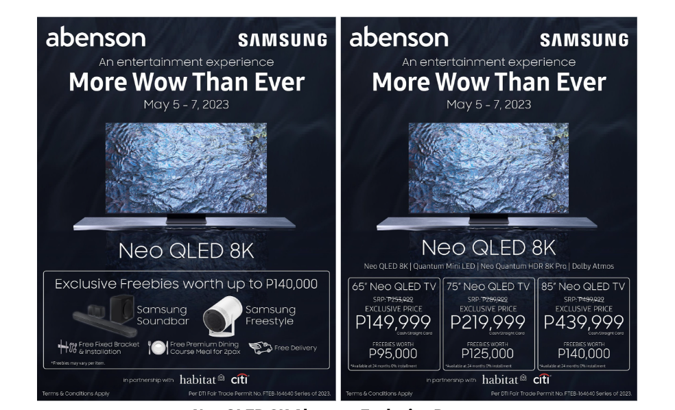 First dibs on the 2023 Samsung Neo QLED and OLED TV with Abenson at