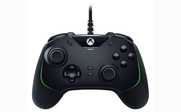 Image of the Razer Wolverine V2 Wired Gaming Controller, displaying its ergonomic design and button layout.