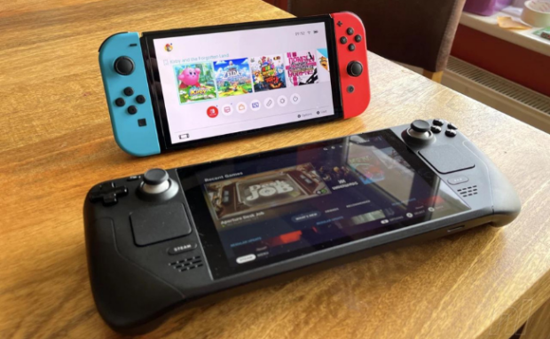 A side-by-side comparison image featuring Sony Project Q, Steam Deck, and other handheld devices, highlighting their key features and specifications for an easy comparison.