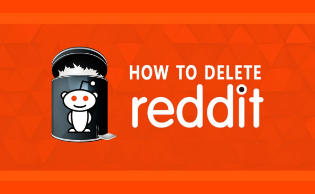 Illustration showing a person holding a smartphone with the Reddit app icon, with a red "delete" symbol superimposed on the screen.