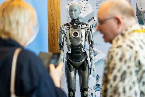 obots presented at an AI forum said Friday they expected to increase in number and help solve global problems, and would not steal humans' jobs or rebel against them.