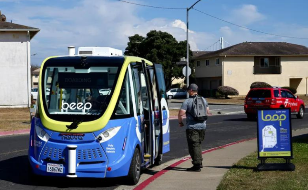 Visual representation of an AI-based public transport project in California, showcasing the integration of technology for enhanced urban mobility.