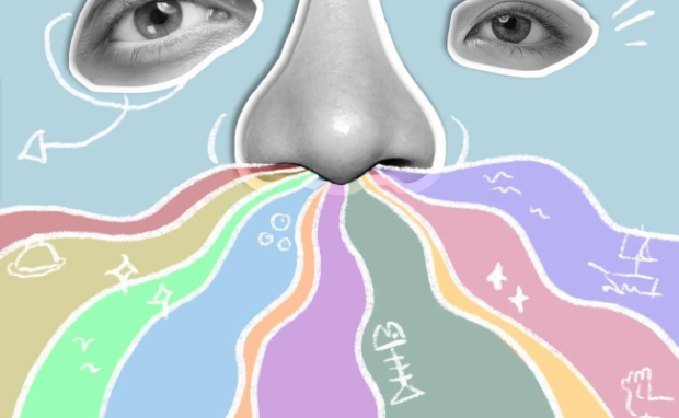 Image showcasing the components and functionality of an AI nose, highlighting its operation.