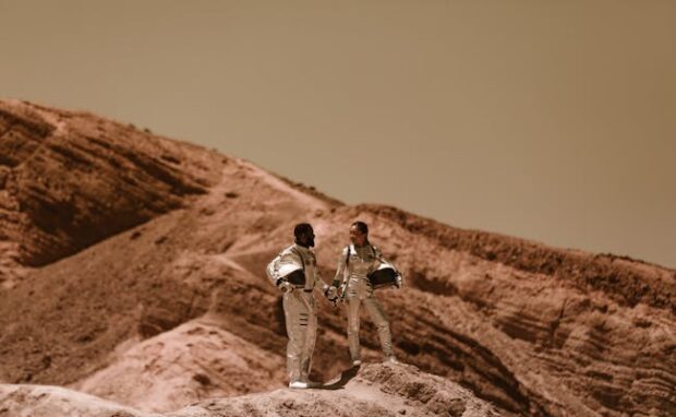 Imagery depicting a conceptual portrayal of human habitation on Mars, illustrating the vision for interplanetary living.