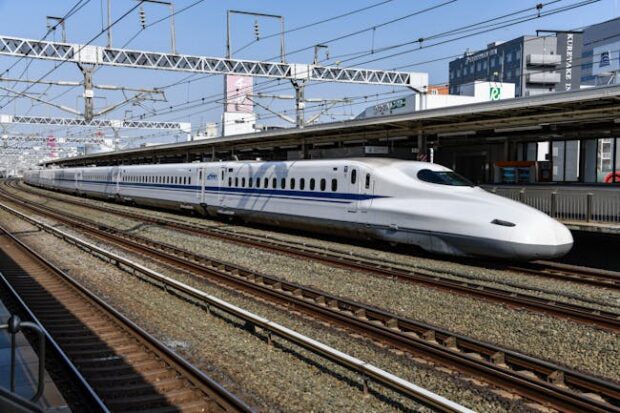 AI controlling high-speed train network, representing cutting-edge technology.