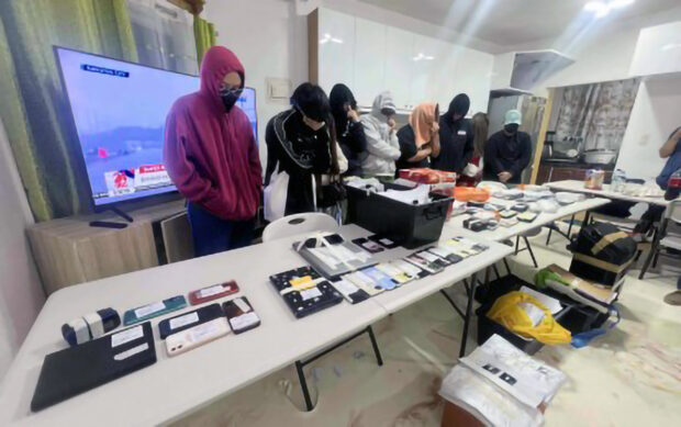 Members of the PNP ACG arrest nine persons allegedly involved in voice phishing scam in Cavite province on Wednesday (July 24, 2024). The ACG said the suspects defrauded unsuspecting victims of around PHP40 milliion.