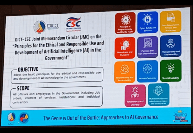 This is the DICT's planned joint memorandum circular with the Civil Service Commission on AI usage in the government.